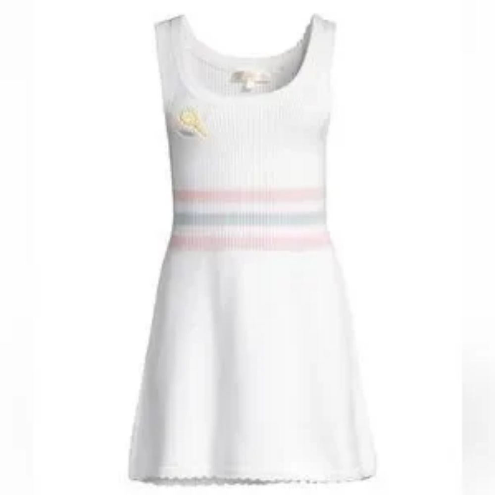 Loveshackfancy ๐ Indiana Knit Sleeveless Dress with Pink Blue Pastel Stripes XS - Picture 3 of 14
